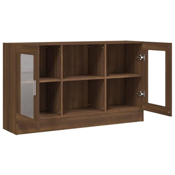 vidaXL Vitrineskap brun eik 120x30,5x70 cm konstruert tre