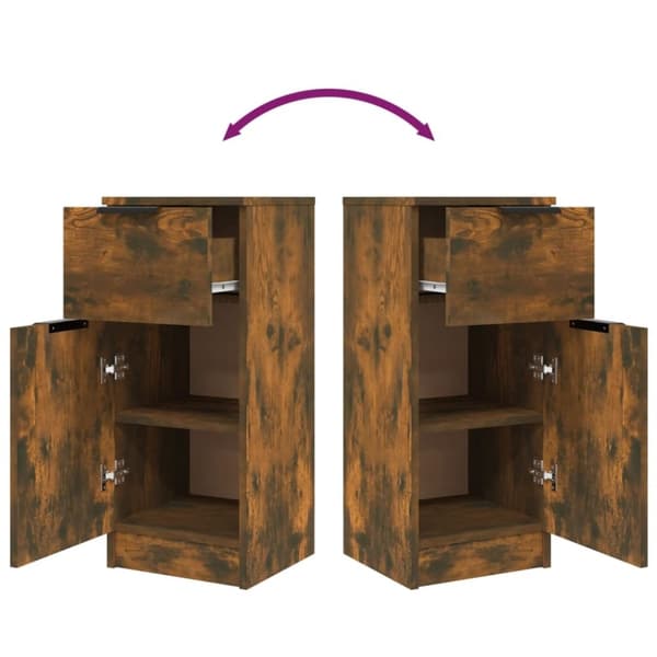 vidaXL Skjenk røkt eik 30x30x70 cm konstruert tre
