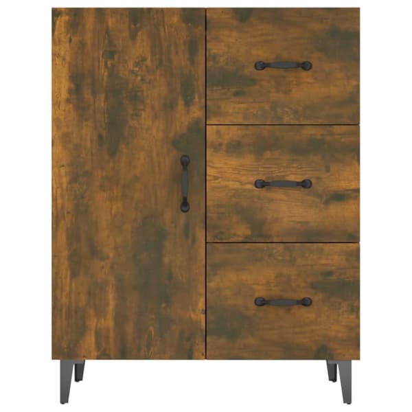 vidaXL Skänk rökfärgad ek 69,5x34x90 cm konstruerat trä