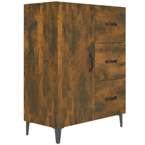 vidaXL Skänk rökfärgad ek 69,5x34x90 cm konstruerat trä