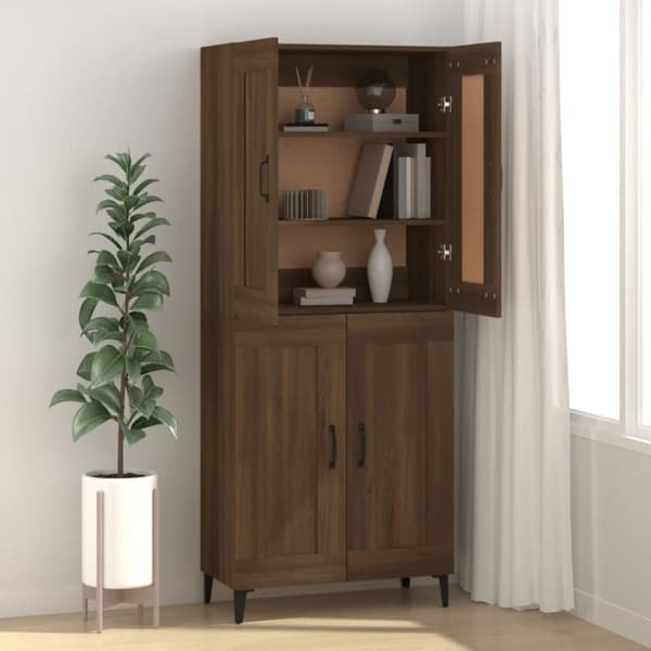 vidaXL Skjenk brun eik 69,5x34x90 cm konstruert tre
