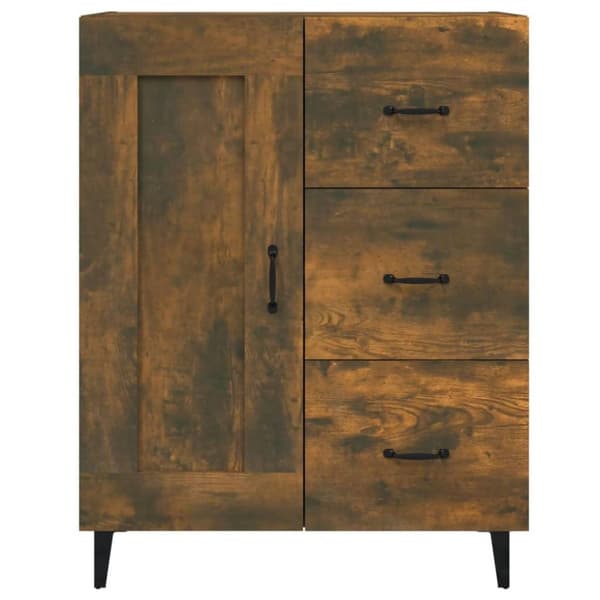 vidaXL Skjenk røkt eik 69,5x34x90 cm konstruert tre