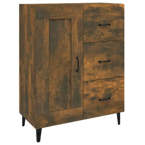 vidaXL Skjenk røkt eik 69,5x34x90 cm konstruert tre