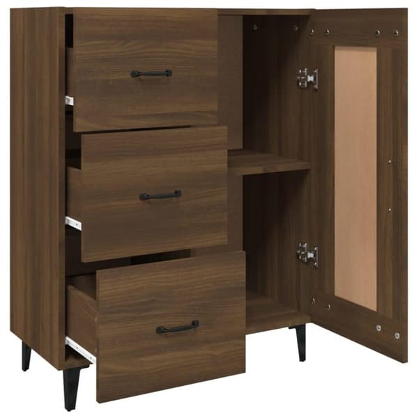 vidaXL Skjenk brun eik 69,5x34x90 cm konstruert tre