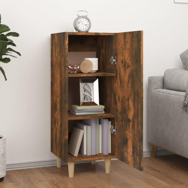 vidaXL Skjenk røkt eik 34,5x34x90 cm konstruert tre