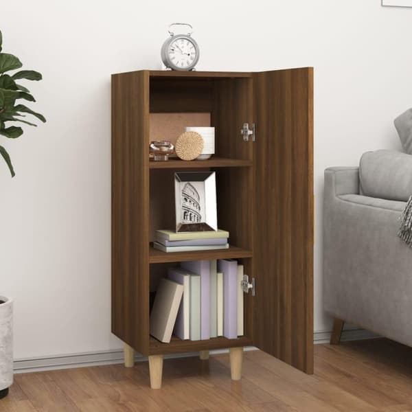 vidaXL Skjenk brun eik 34,5x34x90 cm konstruert tre
