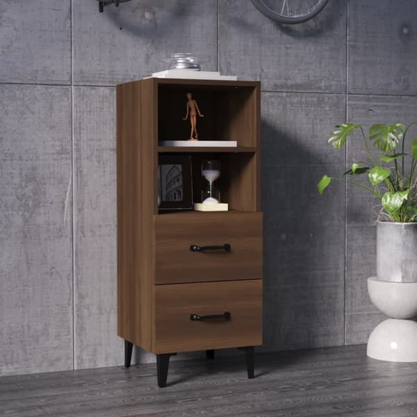 vidaXL Skjenk brun eik 34,5x34x90 cm konstruert tre
