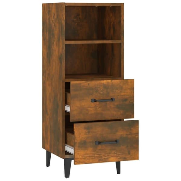 vidaXL Skjenk røkt eik 34,5x34x90 cm konstruert tre