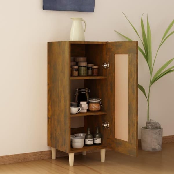 vidaXL Skjenk røkt eik 34,5x34x90 cm konstruert tre