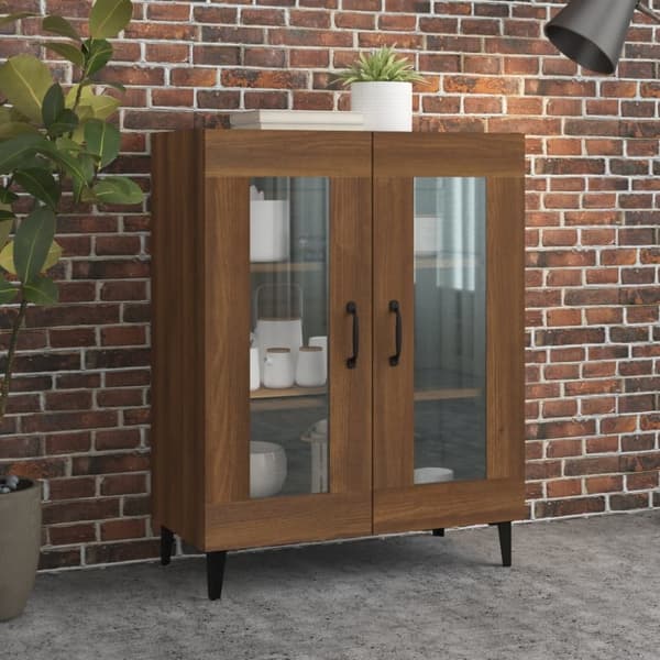 vidaXL Skjenk brun eik 69,5x34x90 cm konstruert tre