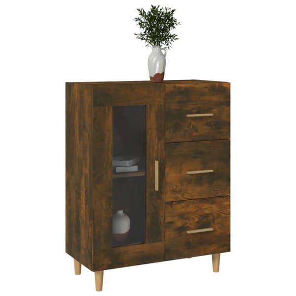 vidaXL Byrå rökfärgad ek 69,5x34x90 cm konstruerat trä
