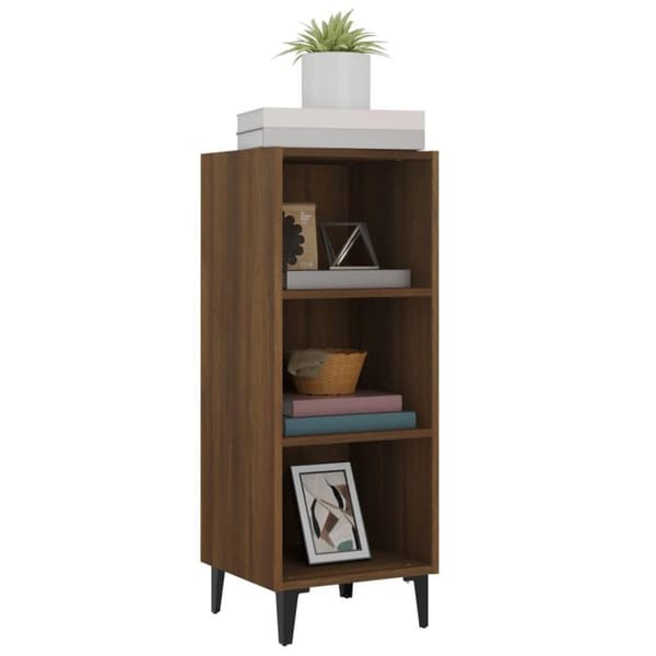 vidaXL Skjenk brun eik 34,5x32,5x90 cm konstruert tre