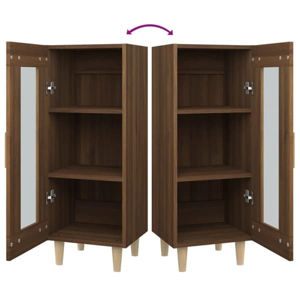 vidaXL Skjenk brun eik 34,5x34x90 cm konstruert tre