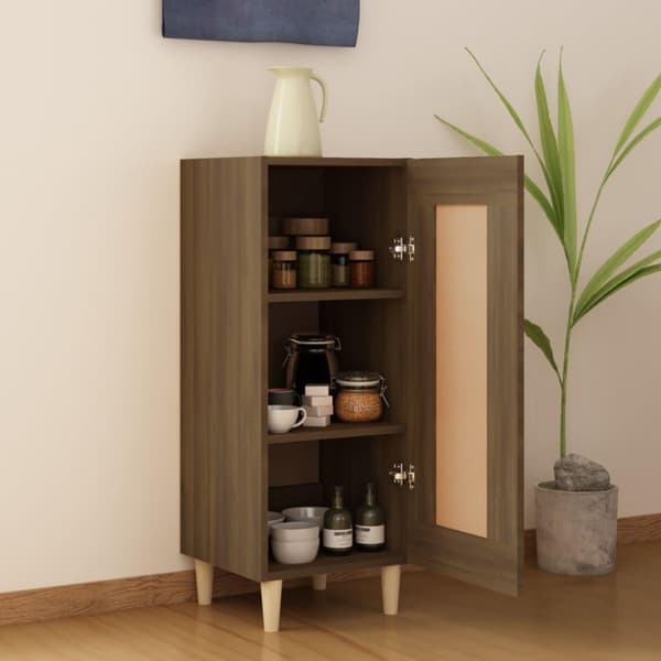 vidaXL Skänk brun ek 34,5x34x90 cm konstruerat trä