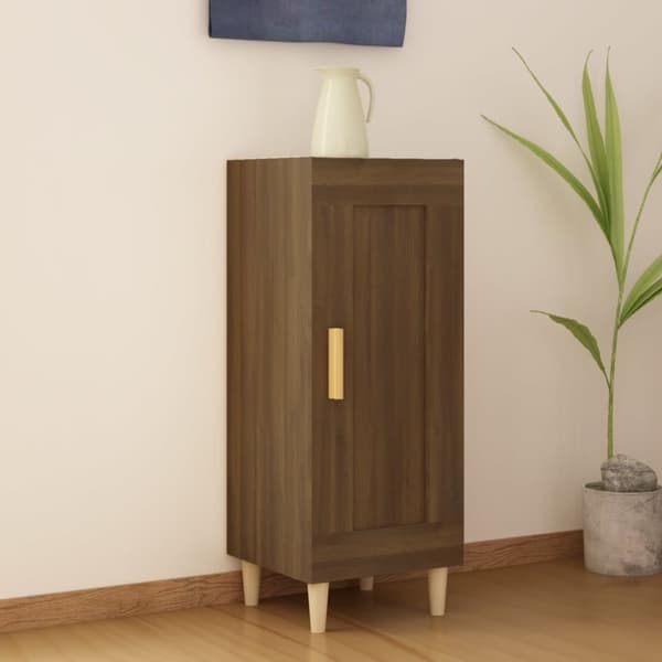 vidaXL Skänk brun ek 34,5x34x90 cm konstruerat trä