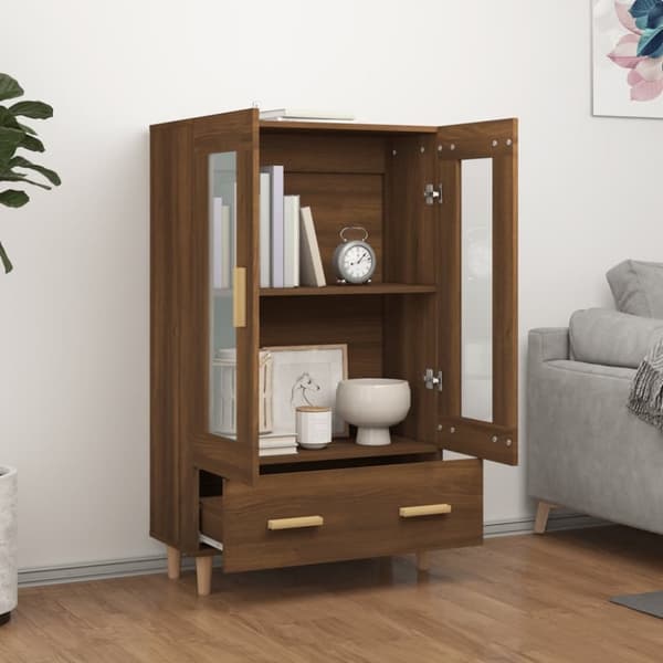 vidaXL Highboard brun eik 70x31x115 cm konstruert tre