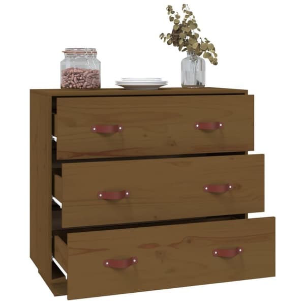vidaXL Skjenk honningbrun 80x40x75 cm heltre furu
