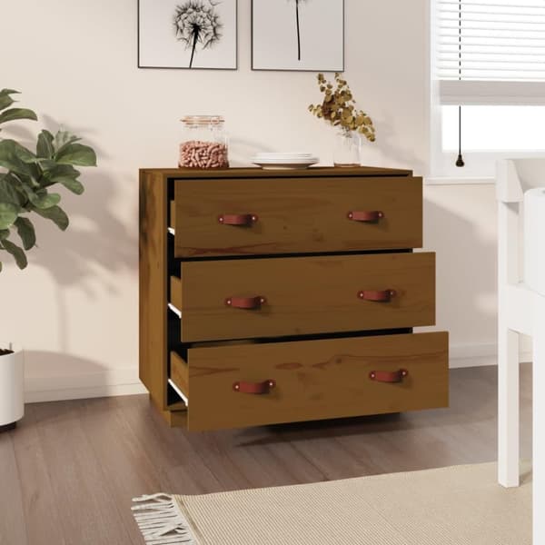 vidaXL Skjenk honningbrun 80x40x75 cm heltre furu