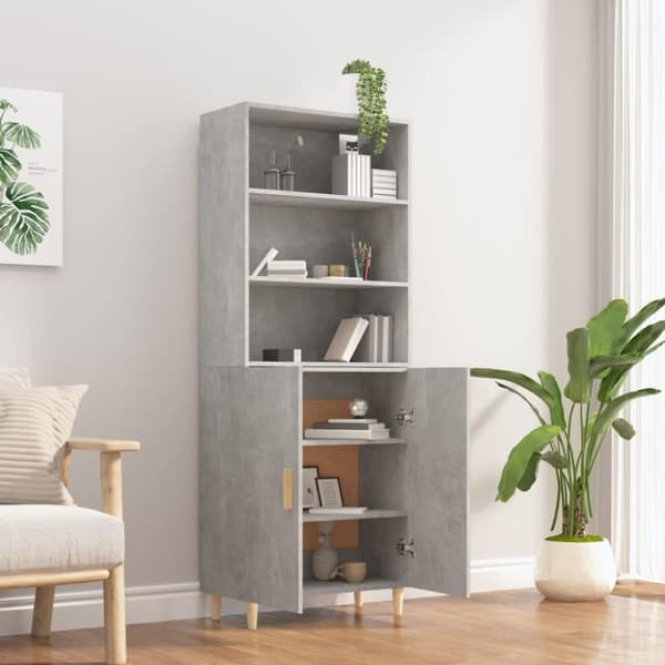 vidaXL Highboard betonggrå konstruert tre