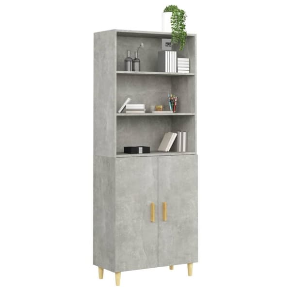 vidaXL Highboard betonggrå konstruert tre