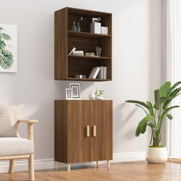 vidaXL Highboard brun eik konstruert tre