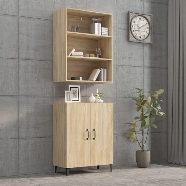 vidaXL Highboard sonoma eik konstruert tre