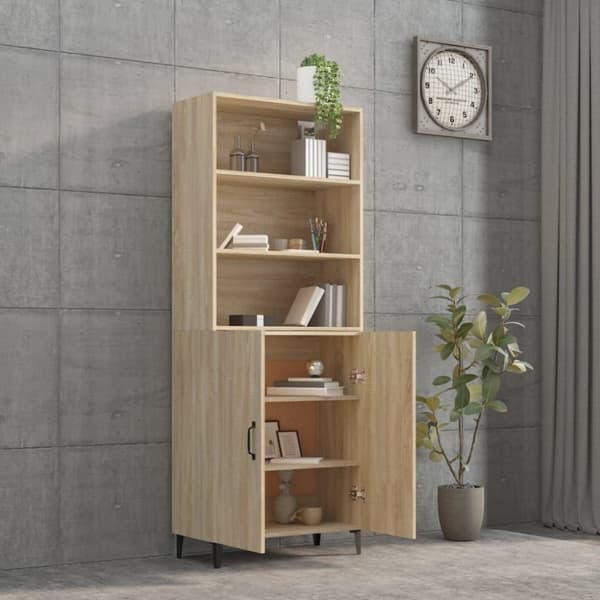 vidaXL Highboard sonoma eik konstruert tre
