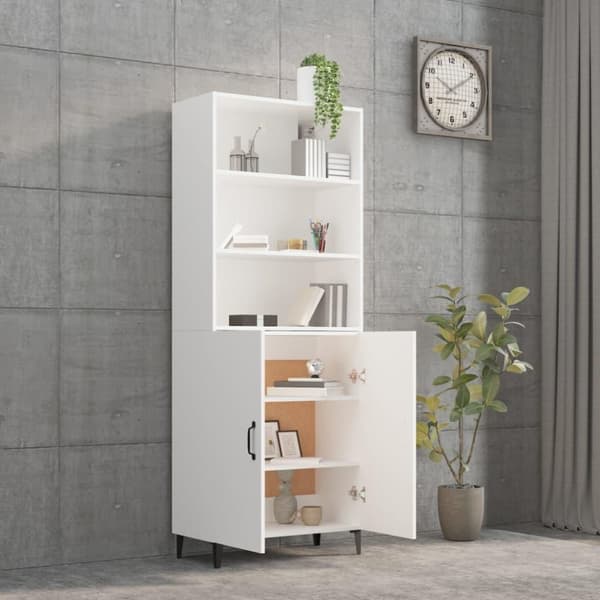 vidaXL Highboard hvit konstruert tre