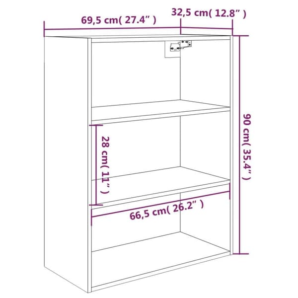 vidaXL Highboard hvit konstruert tre