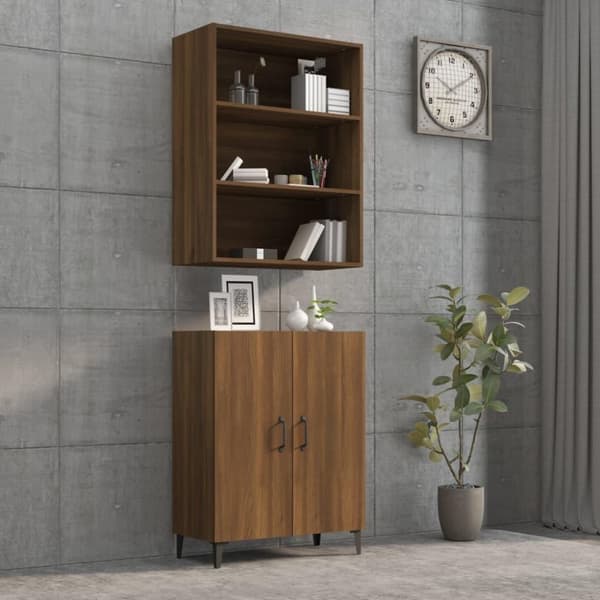 vidaXL Highboard brun eik konstruert tre