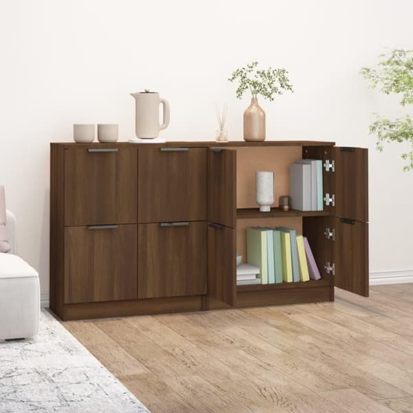 vidaXL Skjenker 2 stk brun eik 60x30x70 cm konstruert tre