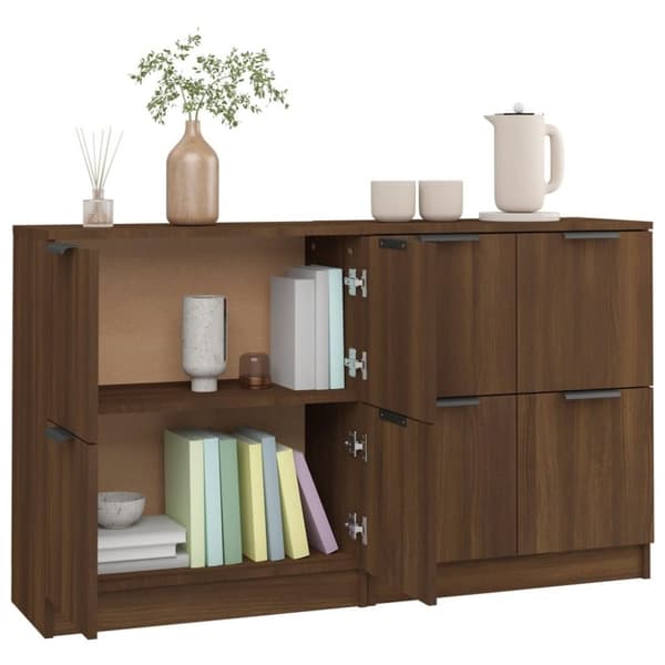 vidaXL Skjenker 2 stk brun eik 60x30x70 cm konstruert tre