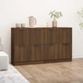 Miniatyrbilde 9 av 9: vidaXL Skjenker 2 stk brun eik 60x30x70 cm konstruert tre