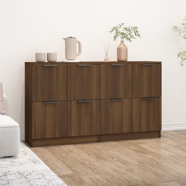 vidaXL Skjenker 2 stk brun eik 60x30x70 cm konstruert tre