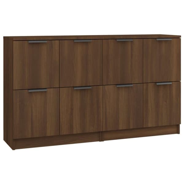 vidaXL Skjenker 2 stk brun eik 60x30x70 cm konstruert tre