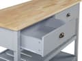 Miniatyrbilde 8 av 10: Kjøkkenvogn Grå Topp i lyst tre 2 hyller 2 bestikkskuffer Hjul Skandinavisk moderne