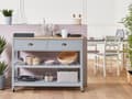Miniatyrbilde 2 av 10: Kjøkkenvogn Grå Topp i lyst tre 2 hyller 2 bestikkskuffer Hjul Skandinavisk moderne