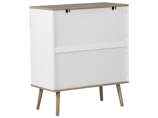 Kommode Hvit Skjenk med 4 Skuffer 93 x 79 cm Stue Soverom Gang Oppbevaringsskap Skandinavisk Stil