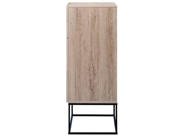 Kommode Lyst Tre med 4 skuffer Svart Metallbunn Rustikk Stil Interiør Moderne