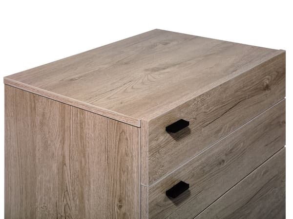 Kommode Lyst Tre med 4 skuffer Svart Metallbunn Rustikk Stil Interiør Moderne