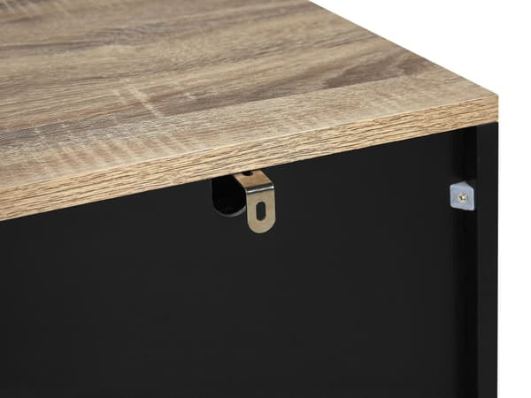 Kommode Svart Skjenk med 4 Skuffer 93 x 79 cm Stue Soverom Gang Oppbevaringsskap Skandinavisk Stil