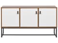 Miniatyrbilde 5 av 10: Skjenk Lyst tre med hvite metallben Rektangulært oppbevaringsskap TV-stativ med 3 rom Dører 62 x 112 cm Stue Møbler