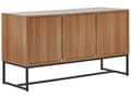Miniatyrbilde 7 av 10: Skjenk Lyst tre med hvite metallben Rektangulært oppbevaringsskap TV-stativ med 3 rom Dører 62 x 112 cm Stue Møbler