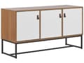 Miniatyrbilde 1 av 10: Skjenk Lyst tre med hvite metallben Rektangulært oppbevaringsskap TV-stativ med 3 rom Dører 62 x 112 cm Stue Møbler