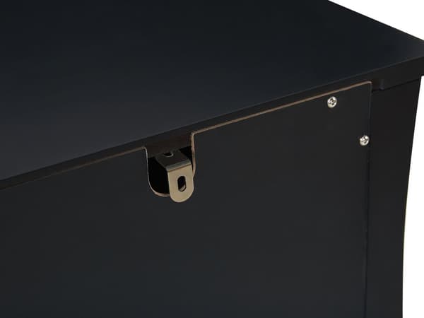 Kommode Svart Skjenk med 6 Skuffer 75 x 130 cm Stue Soverom Gang Oppbevaring Moderne fransk stil