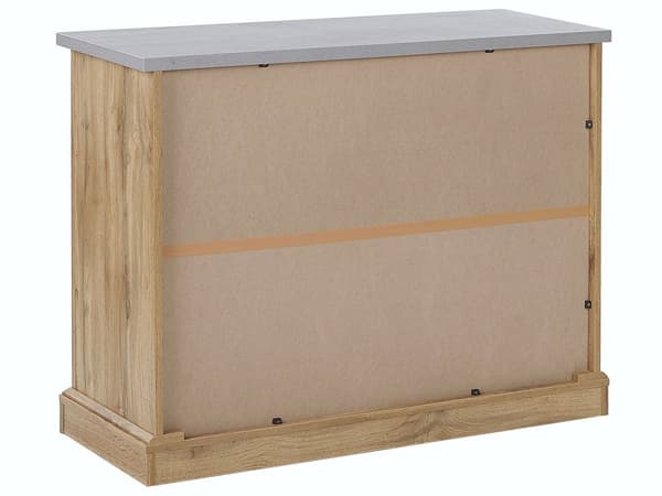 Skjenk Lyst tre 100 x 40 x 79 cm 1 skap 2 skuffer Rustikk stil Oppbevaring Kommode