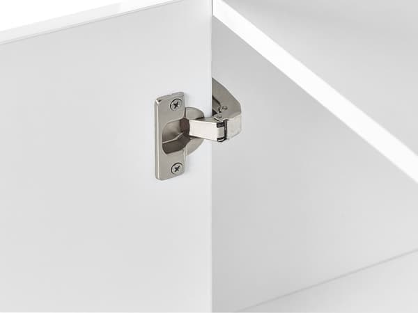 Sidobord med 2 Dörrar Vit MDF Spånskiva 4 Hyllor med LED-ljus Matt Förvaring Byrå