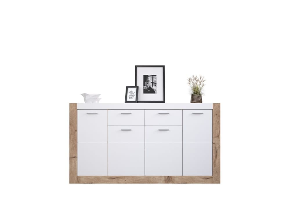 Parma skänk 4 dörrar, 2 lådor ek dekor.