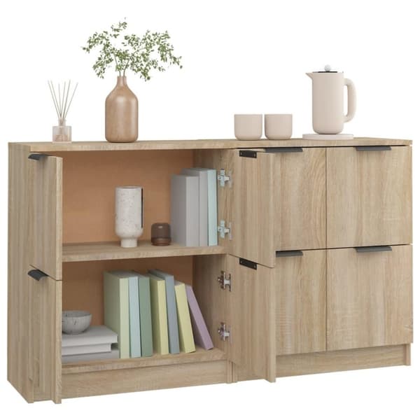vidaXL skænke 2 stk. 60x30x70 cm konstrueret træ sonoma-eg