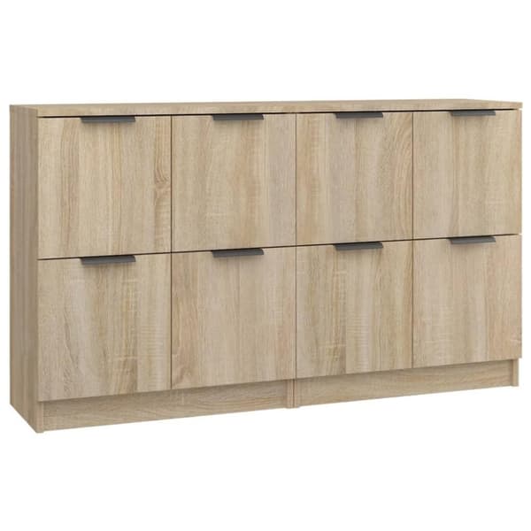 vidaXL skænke 2 stk. 60x30x70 cm konstrueret træ sonoma-eg